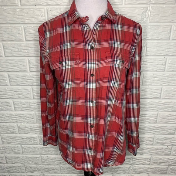 MADEWELL Ex-Boyfriend Shirt in Cherry Plaid - Picture 2 of 6